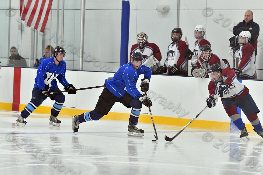 Wheaton College Men\'s Ice Hockey vs Middlesex Community College. - Photo By: KEITH NORDSTROM